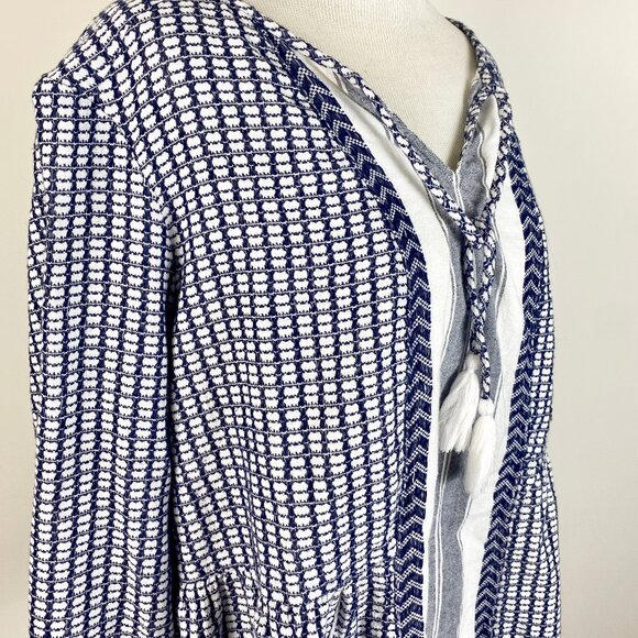 Crown & Ivy Women XXL Peasant Top Blouse Bohemian with Tassels Long Sleeve Boho - Picture 9 of 15